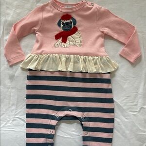Pink and Cream Kids One Piece with Pug Design